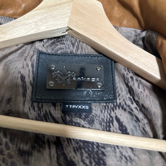 Mackage for Aritzia brown leather jacket size xxs - Picture 2 of 4